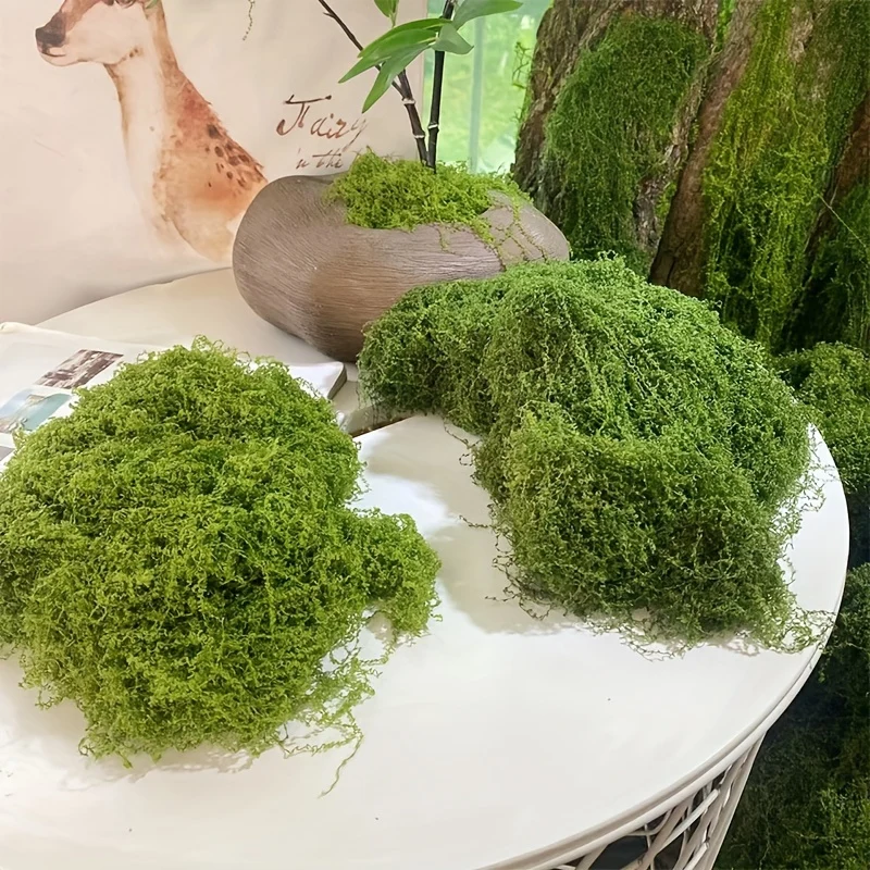 20g Artificial Fake Moss for DIY Miniature Landscape, Green Plant Lawn Decoration for Pots, Windowsill Decor