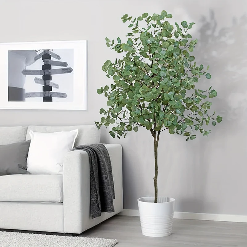 6ft Artificial Eucalyptus Tree in Pot, Faux Indoor Plant for Home & Office Decor, All-Season Fabric Tree for Various Room Types, Perfect for Birthday, Anniversary, Housewarming, New Year, Floor Placement, No Electricity Neede