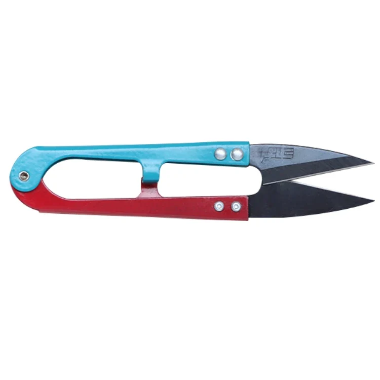 Juzhengsheng Industrial Grade Yarn Red Blue Black Blade Stainless Steel Metal Handle Sewing Tailor Snip Bandage Thread Scissors