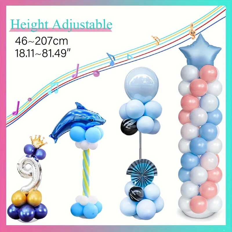 2 Sets Adjustable Celebration Balloon Stand Kit - Perfect for Parties, Weddings & Holidays - Reusable & Power-Free - For Event Planners & Party Enthusiasts - Ideal Gift for Birthday & Anniversary Celebrations