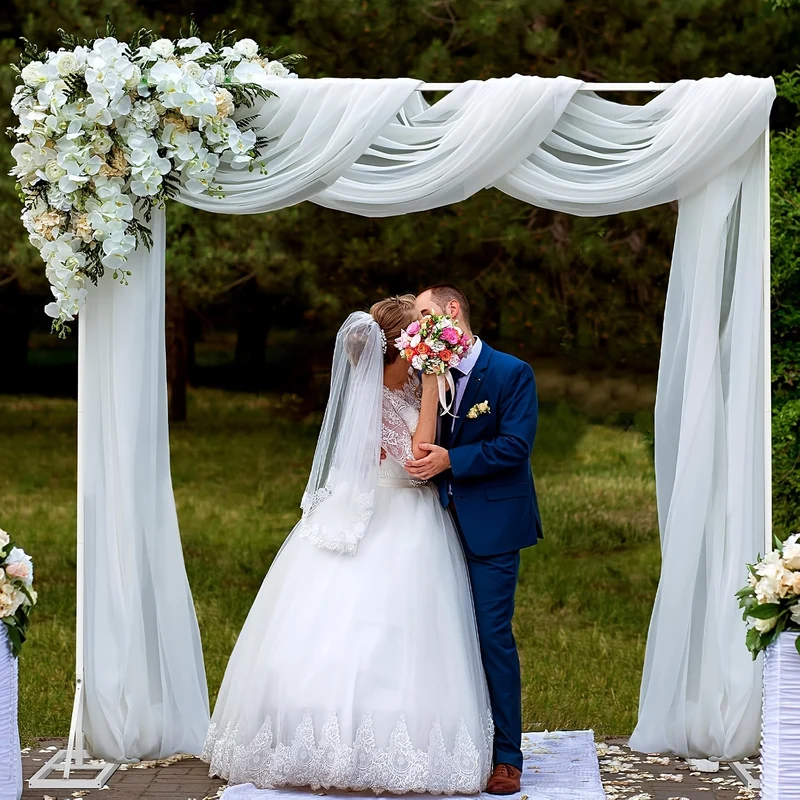 Door Square Tube Garland Wedding Arch, 6.6 Ft X 6.6 Ft Wedding Arch Background Bracket, Balloon Arch Background Bracket, For Ceremony Party Background Decoration, White.