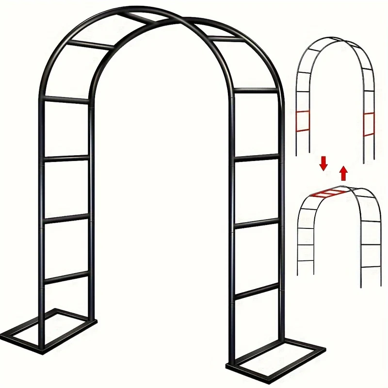 1pc, Durable Cast Iron Garden Arch, Made With A Heavy Steel Frame, Perfect For Climbing Plants, Roses, Vegetables, Balloon Arches, Enhancing Outdoor Decor, No Electricity Needed