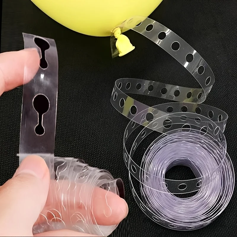 4pcs Balloon Chain, 196.85-inch balloon decorative strip tape roll, double hole balloon arch wreath kit, suitable for birthday, wedding, party, DIY durable plastic balloon chain accessories