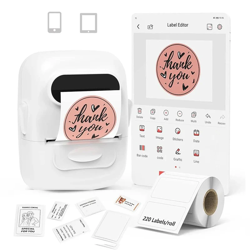 Marklife Thermal Label Printer P50 Portable Bluetooth Self-Adhesive Sticker Printer Used For Gift/Diy Creative/Marking Machine