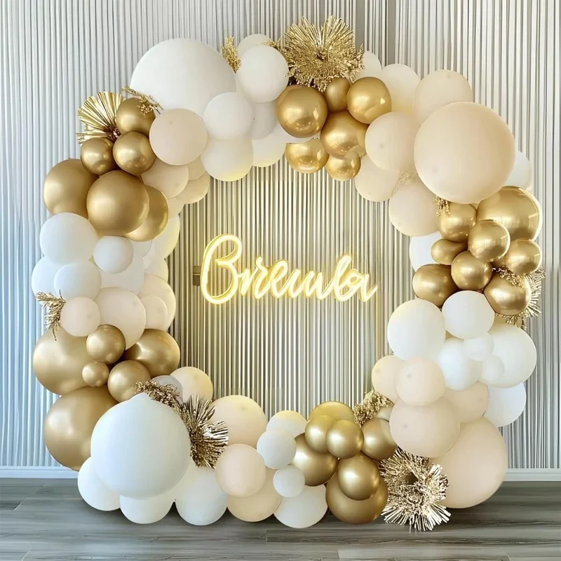 124pc Balloon Metallic Latex Balloon for Wedding Bridal Shower Birthday Bachelorette Fancy Dress Party Decorative Background