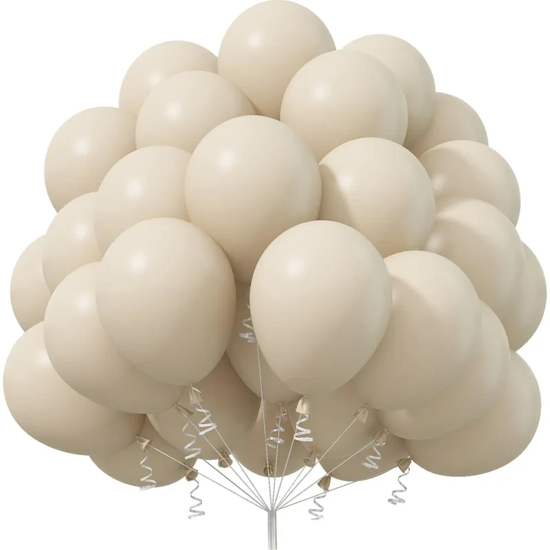 White Sand Balloon 12Inch 30/50Pcs Beige Balloon Boho White Latex Cream Balloons for Birthday Wedding Baby Shower Party Decor