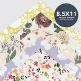 Roobee by Mara Mi 50-Design Multicolor Floral Scrapbook Paper Pad Luxurious 25-Design Floral Collection for Paper Crafts