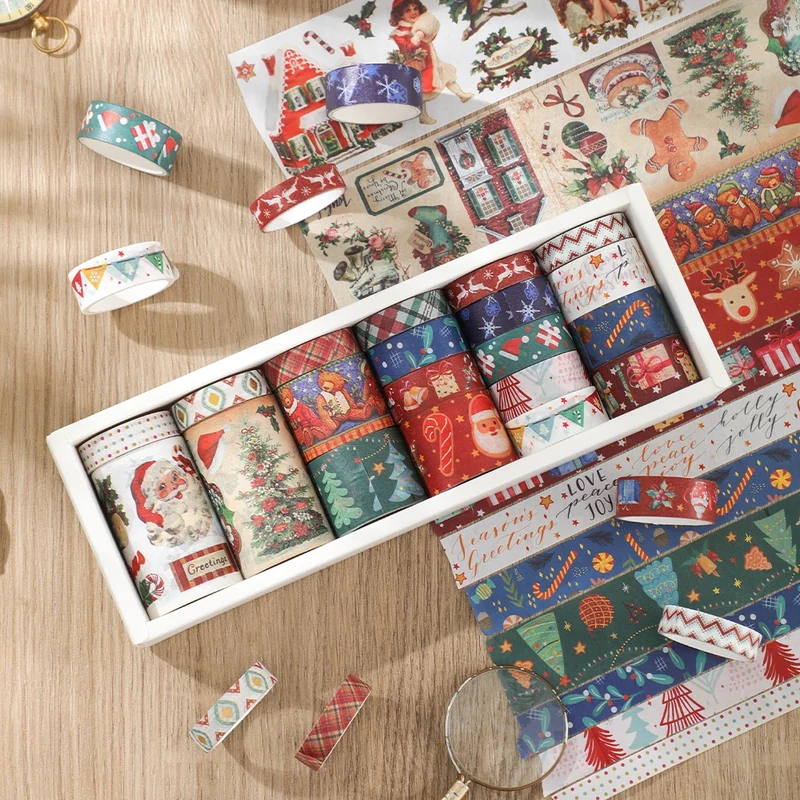IMODA Stationery 20 Rolls Christmas Washi Tape Set Decorative Masking Tape for Scrapbook Journal DIY Art Craft Gift Wrapping