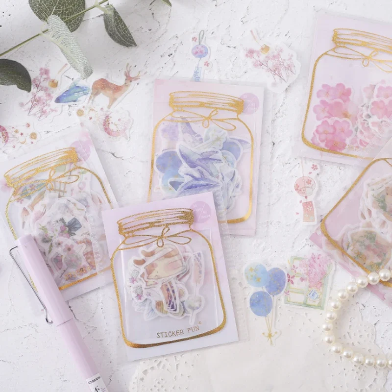 40 Pcs/pack Pretty Flower Series Paper Stickers Japanese Style Scrapbook Netbook Sticker Student Favor Factory Directly