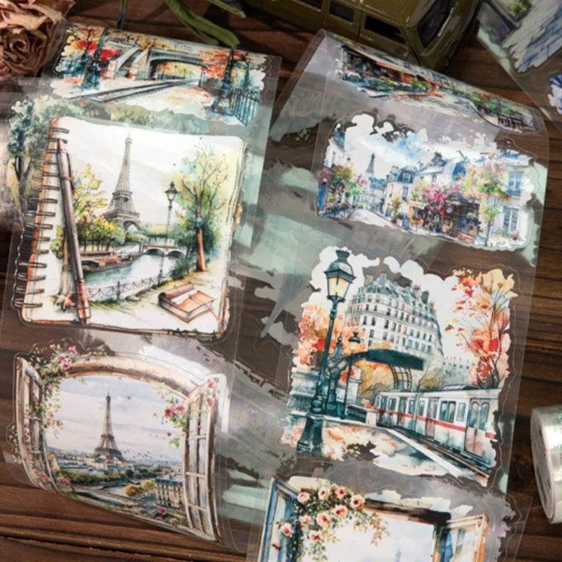 Mr Paper 1roll The Edge of the World Series Rich Scene Theme Tape Large Size DIY Handbook Collage Diary Notebook Laptop Albums