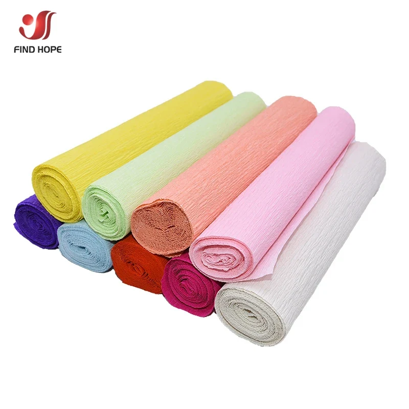 9.8"x8ft(25cm*250cm) Crinkled Crepe Paper Gifts Flower Wrapping Wedding Festive Party Decoration DIY Fold Scrapbooking Crafts