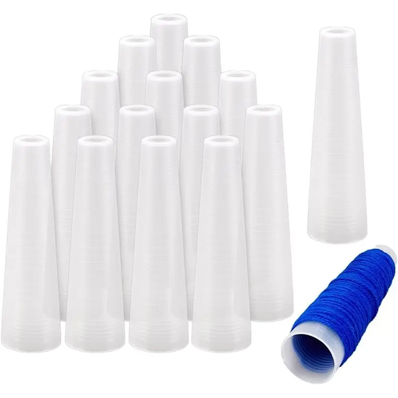 ABGR-Tapered Plastic Yarn Cones 20Pcs Empty Thread Spools Cord For Sewing Knitting Embroidery Projects Bobbins