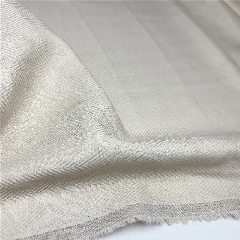 Rice gray fish bone Japan imported first-class linen fabric spring and summer linen soft pants friendly fabric