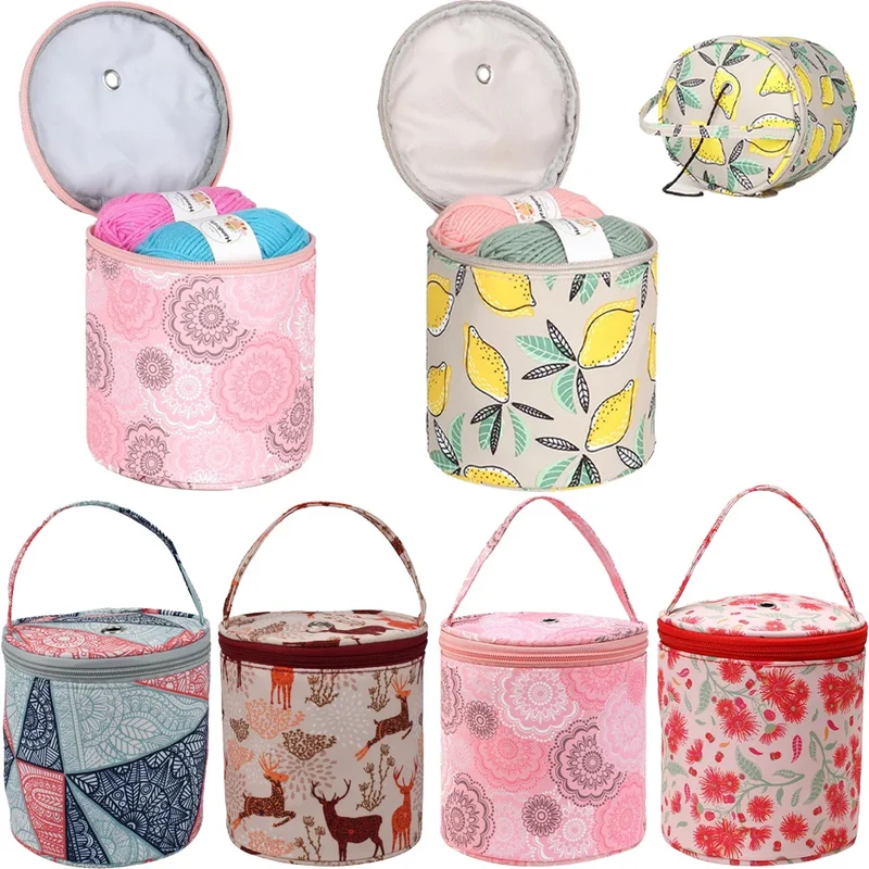 Small Yarn Bag With Holes,Portable Knitted Wool Yarn Storage Case,Crochet Thread Sewing Accessories Perfect for Travel,Beginner