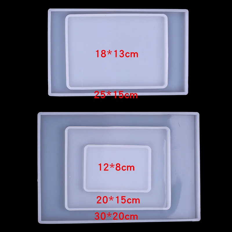 Rectangular silicone mold made of epoxy resin can be used for tray pressing clay board jewelry storage and art supplies