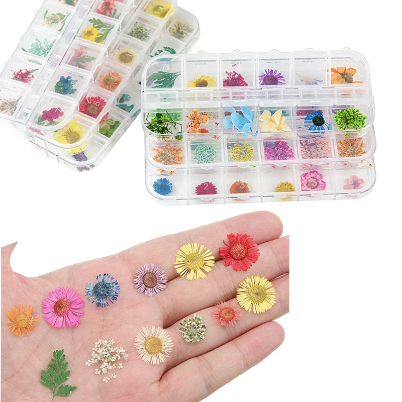 1box Natural Dried Flower for Nail Sticker Resin Supplies Mixed Color Fillings Flower Art Handicrafts Jewelry Making Findings