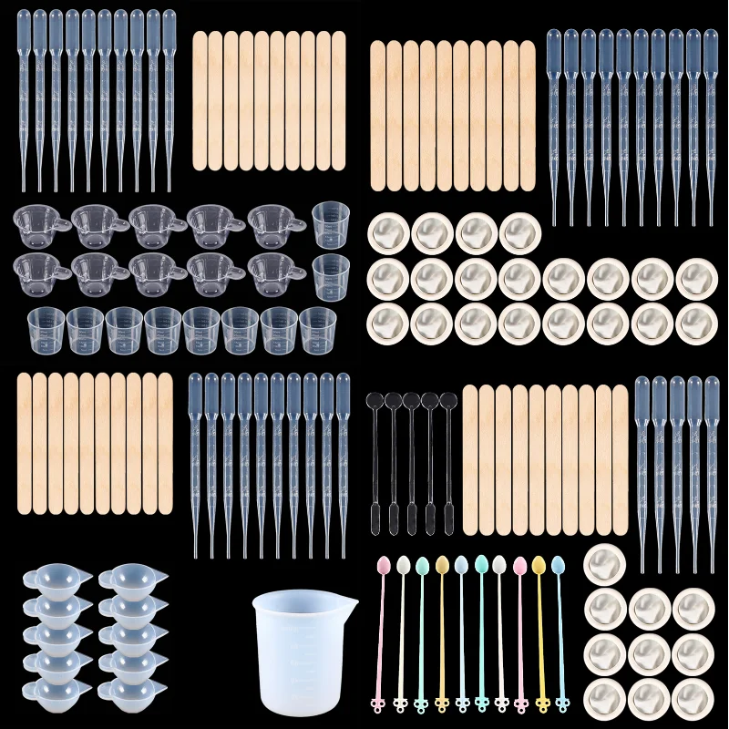 Uv Epoxy Resin Casting Tools Kit Include Measuring Cups Dropper DIY Jewelry Casting Making Supplies for Beginners