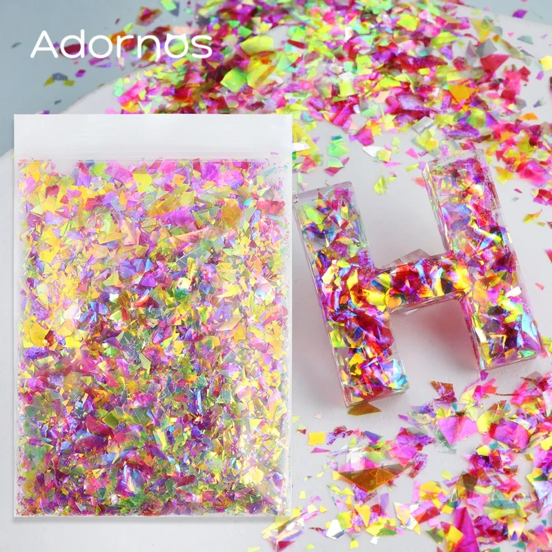 Aurora Iridescent Glitter Irregular Flakes Epoxy Resin Filling Shiny Chunky Sequins Large Fragment DIY Resin Molds Crafts Filler