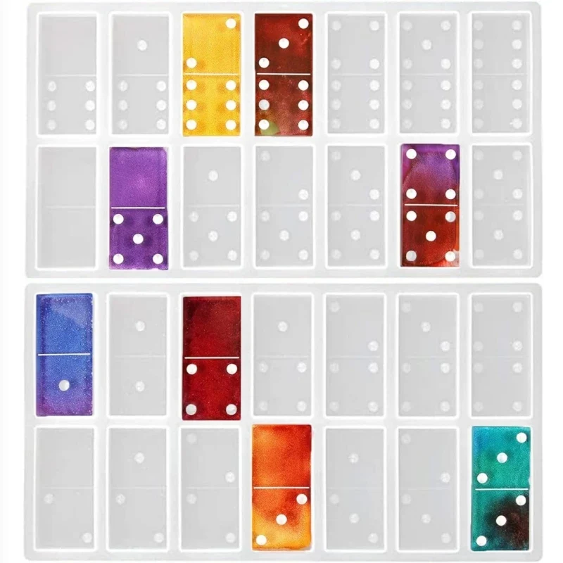 DIY Handmade Resin Domino Silicone Molds Jewelry Accessories Making Epoxy Resin Craft Cabochons Board Charms Resin