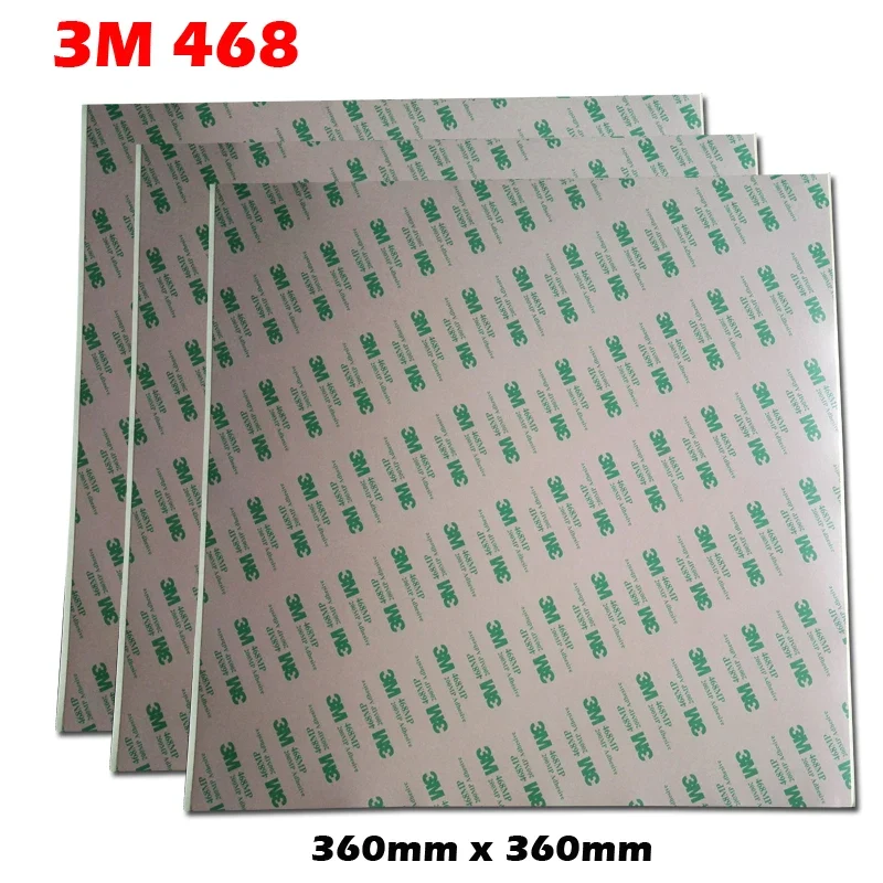 BIG Sheet! (14.17") 36cmx36cm 3M 468 Double Adhesive Transfer Tape, Hi-Temp. Resist for 3D Printer, Thermal Pads, Rating Plate
