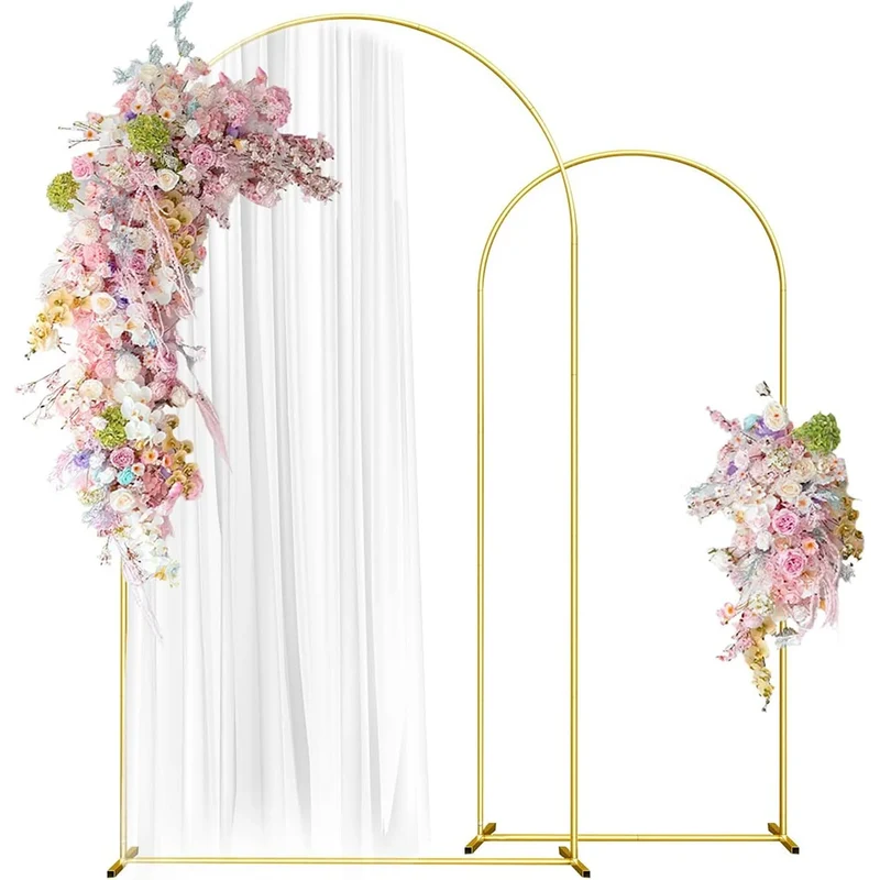 Metal Gold Wedding Arch Stand 1PCS 3.9FT 5.9FT 7.2FT Wedding Arch Frame Backdrop Ceremony Birthday Party Baby Shower Decorations