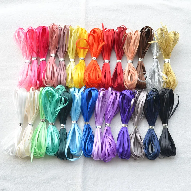 1pc 3mm 1/8" Wide (10meters/lot) Satin Ribbon Bow Hair Wedding Decoration Crafts DIY birthday Gift Christmas Ribbons