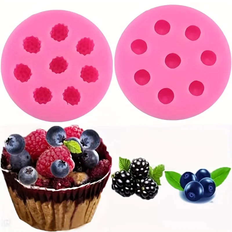 1 piece, blueberry, raspberry, mulberry fruit, sugar flipping silicone mold, clay handmade chocolate silicone mold