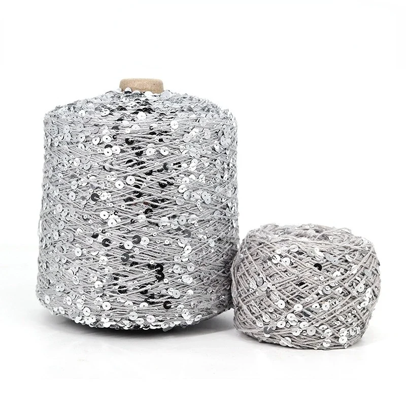 50G/Ball 49 Colors Golden Sliver Sequin Yarn Sparkle Glitter Threads Knitting Lurex Crochet Sweater Craft DIY Bag