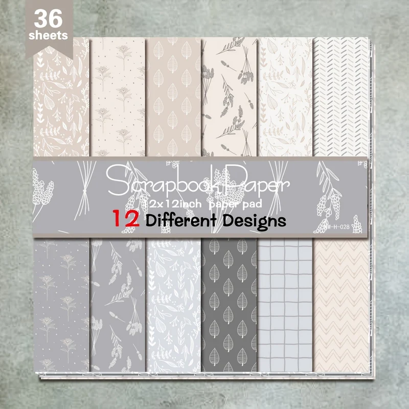 36 Sheets Fantasy Themed Scrapbook Paper, 12"x12" Mixed Color Decorative Craft Supplies, Aesthetic DIY Album Paper for Gift Wrapping and Crafting