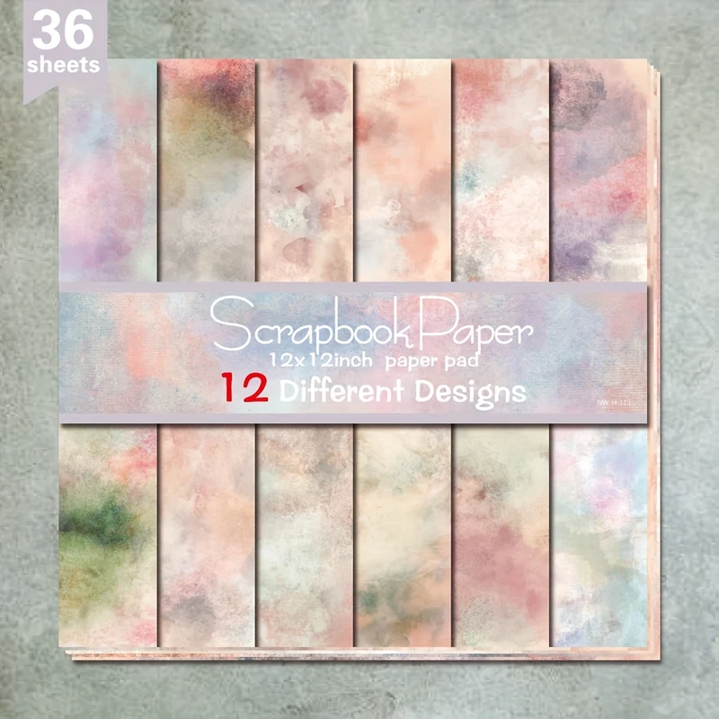 36 Sheets 12"x12" DIY Scrapbook Paper, Colorful Material Paper Colorful Decorative Gift Scrapbooking Supplies Kit Aesthetic Decorative Gift Wrapping Album Paper Craft Supplies