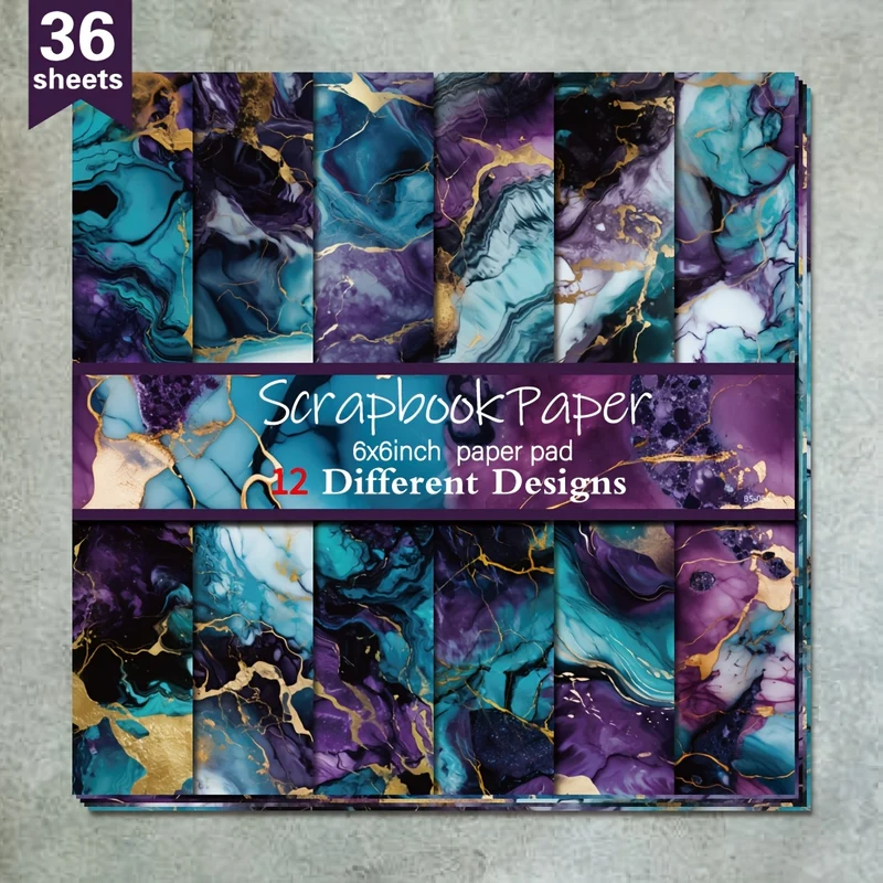 A Set of 36 Sheets of 6" X 6" Scrapbook Paper, Ideal for Diary Scrapbooking Supplies, Featuring Aesthetic Decorative Elements for Gift Wrapping, Albums, Planners, And Various Paper Craft Projects, Including Art Craft Pattern