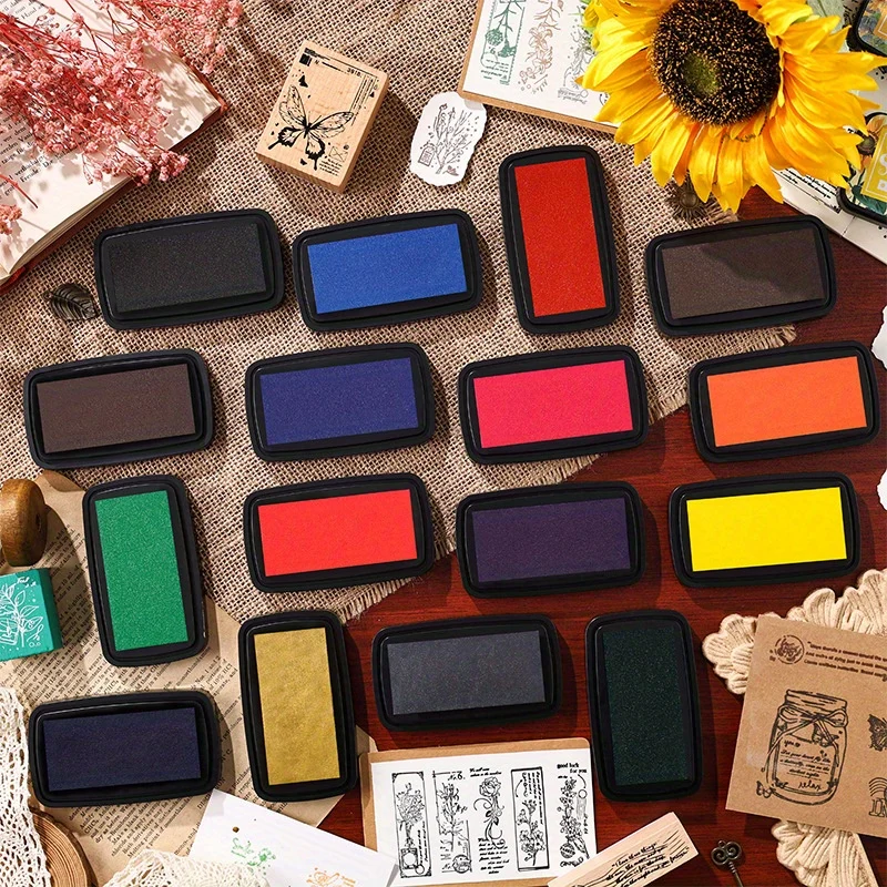 [Colorful Ink Pad] Multi-Color Oil Ink Pad | 1 Box of Portable Colorful Ink Pad for Scrapbook Decoration, DIY Crafts, Hand Account Log, Stamp Ink