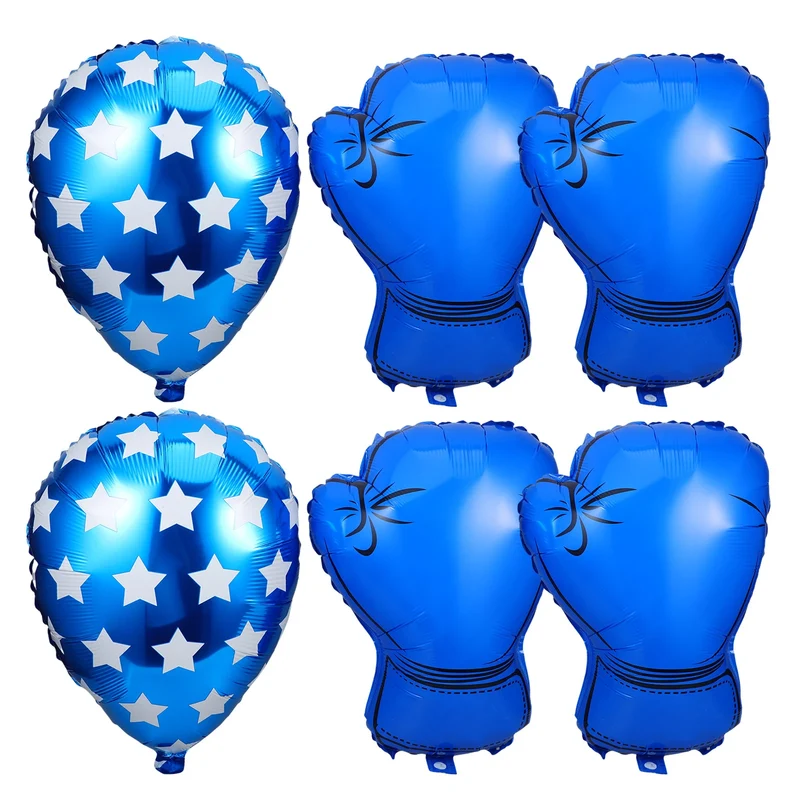 6Pcs Boxing Glove Balloons Inflatable Birthday Party Decorations Wrestling Themed Supplies Sport Celebration Balloons