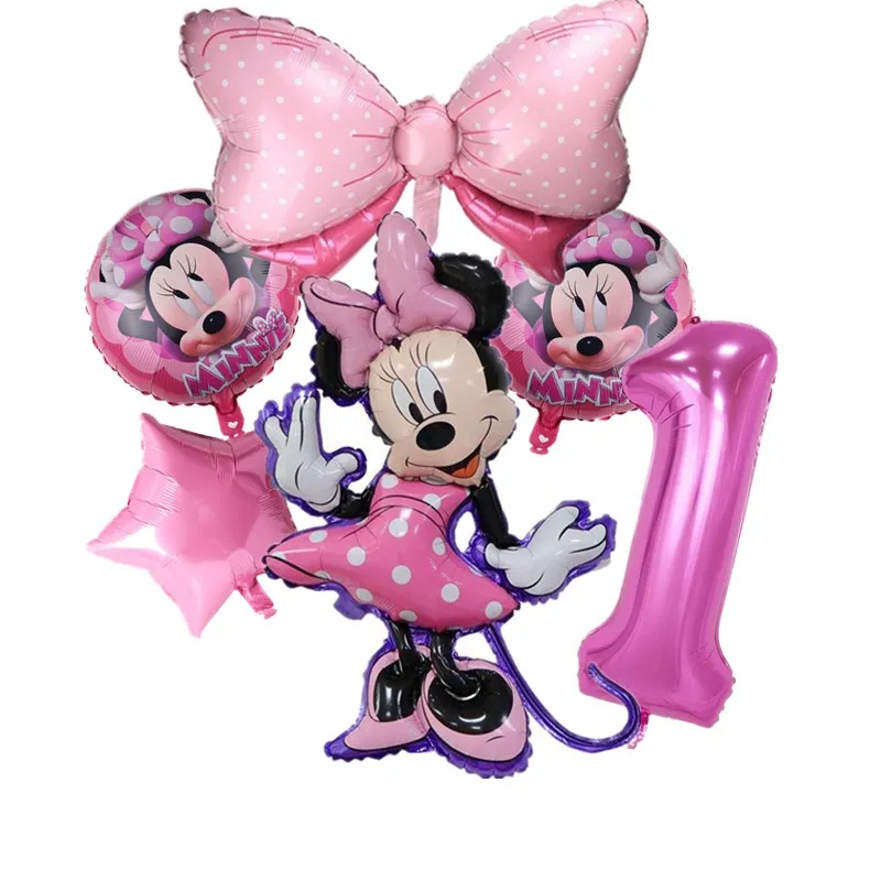 Minnie Mouse Balloons Birthday Party Decoration Girls Disposable Minnie Mouse Balloo Baby Shower Party Gift