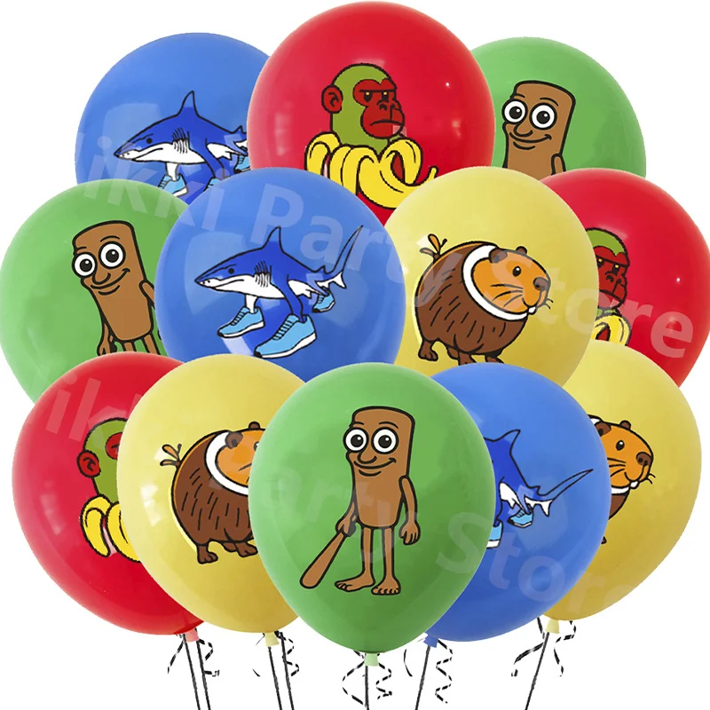 Italian Brainrot Balloons Latex Balloon Cartoon Birthday Decoration 12inch Round Balloon Party Favors Party Supplies Gifts Toys