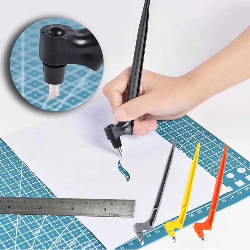 Scrapbooking Cutting Tool Paper Cutter Scrapbooking Cutter Craft Cutting Tools Paper Knife Pen with 360 Degree Rotating Blade