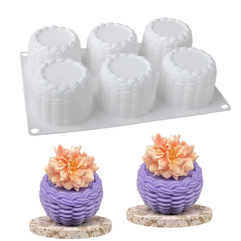 Small Flower Basket Design Silicone Cake Mold French Mousse Moulds Food Grade Cake Decorating Tools Kitchen Supplies