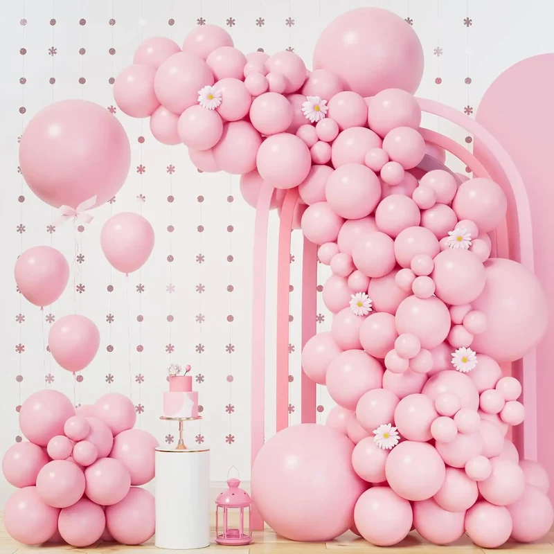 148Pcs Pastel Pink Balloons Baby Pink Balloon Garland Arch Kit Baby Shower Birthday Wedding Valentine's Day Party Decorations