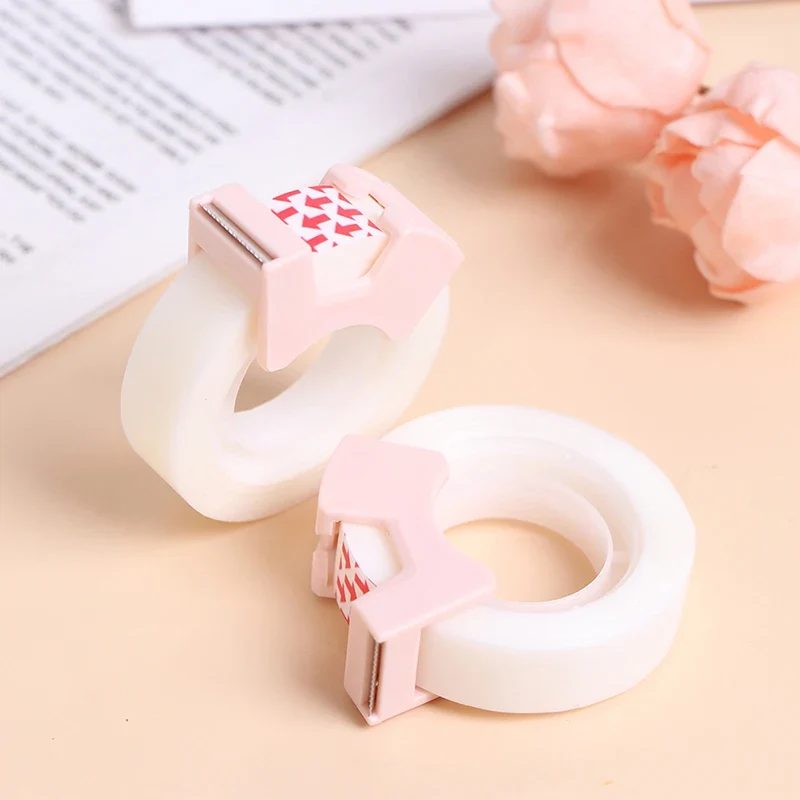 Portable Paper Tape Cutter 1.2CM Hand Tape Holder Storage Cutting Seat Cute Tape Dispenser Washi Tape Holder