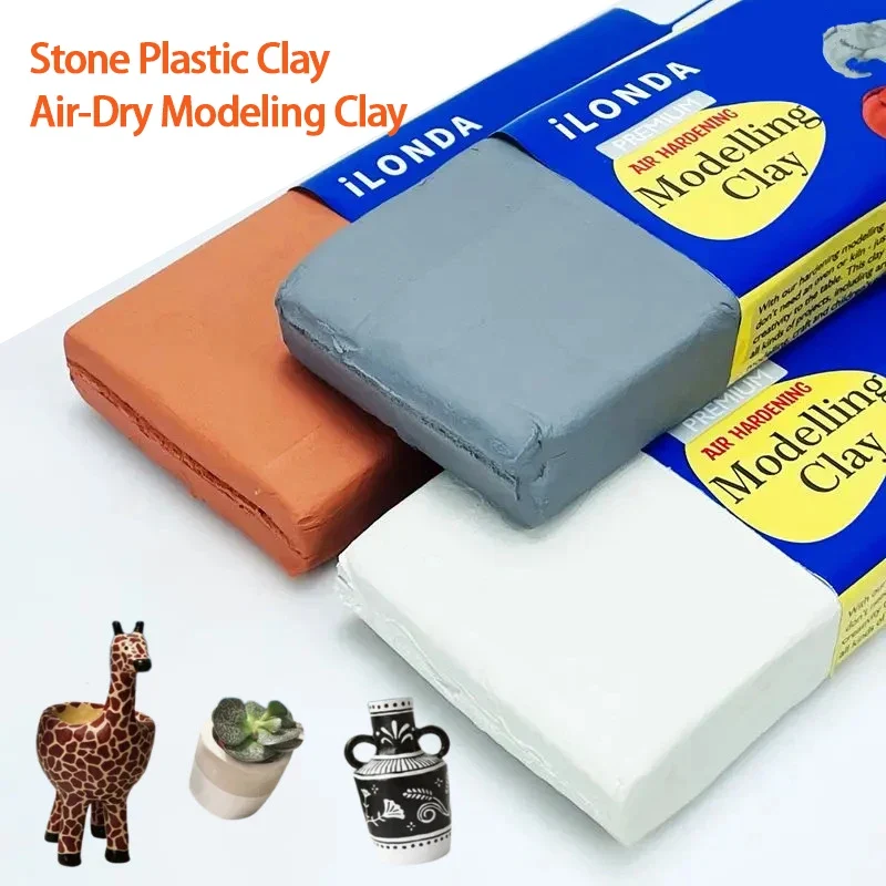 Non-Toxic Air-Dry Stone Clay - No-Bake Ceramic Modeling Clay, Soft DIY Sculpting Clay for Students, DIY,Multi-Color Options