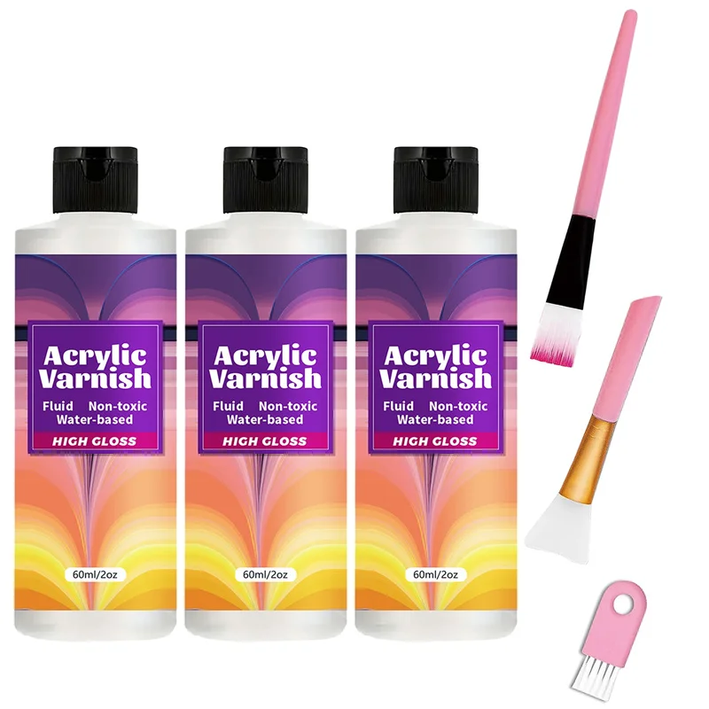 60/120/200ML Acrylic Varnish High Gloss Finish Protective for Paintings Non-Yellowing Waterproof Sealant For DIY Crafts And Art