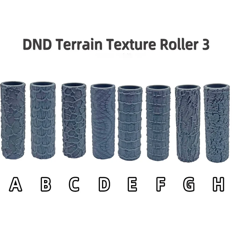 Clay Polymer Texture Roller Wargaming Base Roller Concrete Patterns Bricks 3D Printed Texture Roller for Polymer Clay/arts/craf