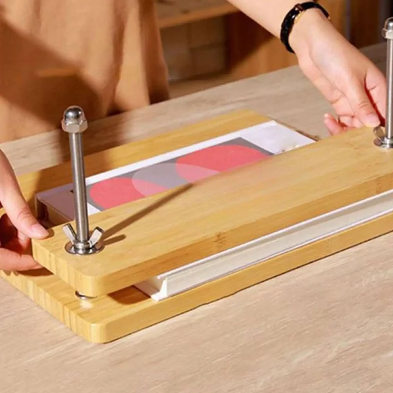 Wooden Book Press, Bookbinding Supplies, Handmade Paper Press, Book Binding Press Flat Paper Press Machine for Photo Album Card