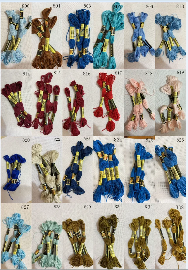 CXC threads similar dmc800-832 color 10 pieces cross stitch threads cross stitch embroidery thread / Custom threads colors