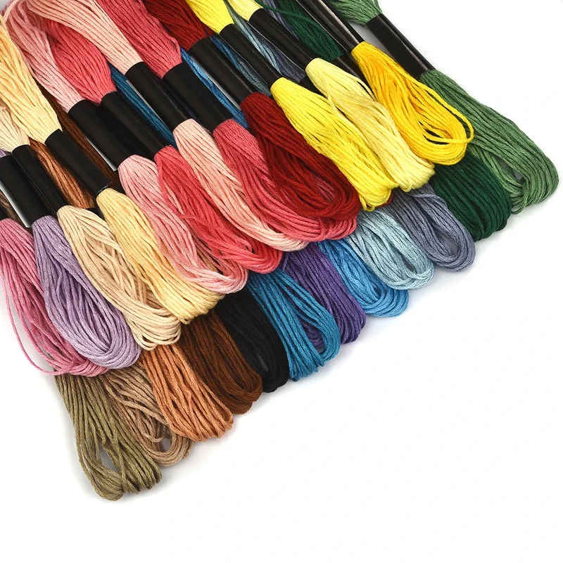 24-100 Colors Cross Stitch Thread Embroidery Floss For Beginners DIY Craft Bracelet Craft 8M Skein Home Sewing Craft Thread