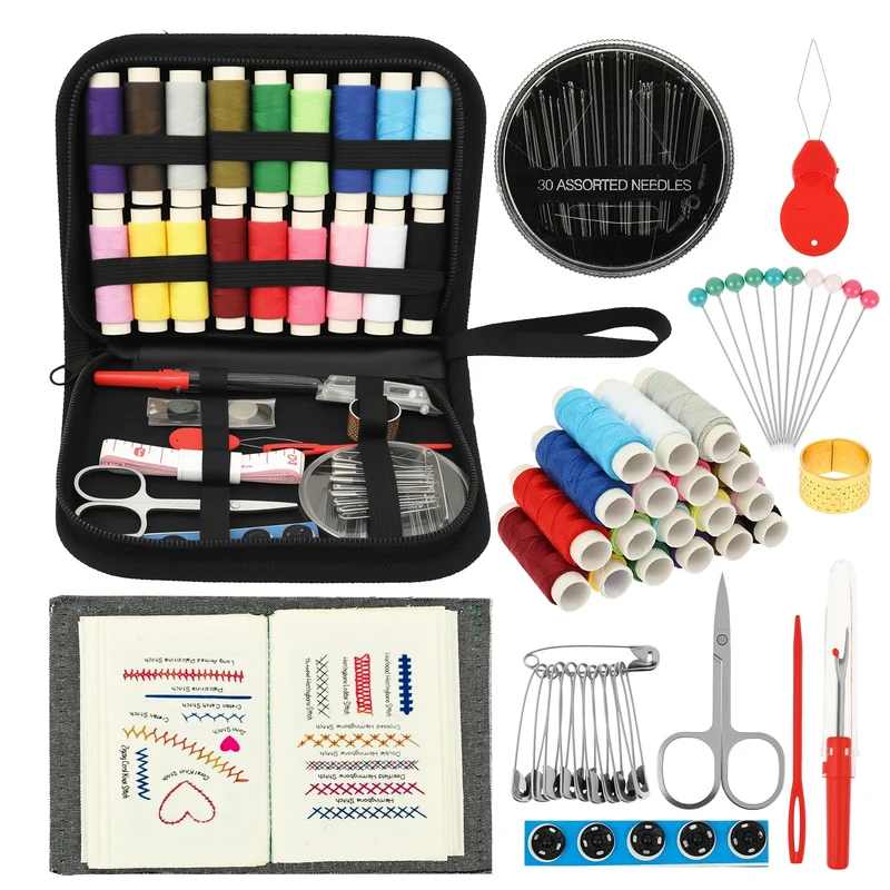 Embroidery Stitch Book DIY Stitch Practice Kit Beginner Embroidery Learning Book Multifunctional Needle Thread Hand Sewing Tool