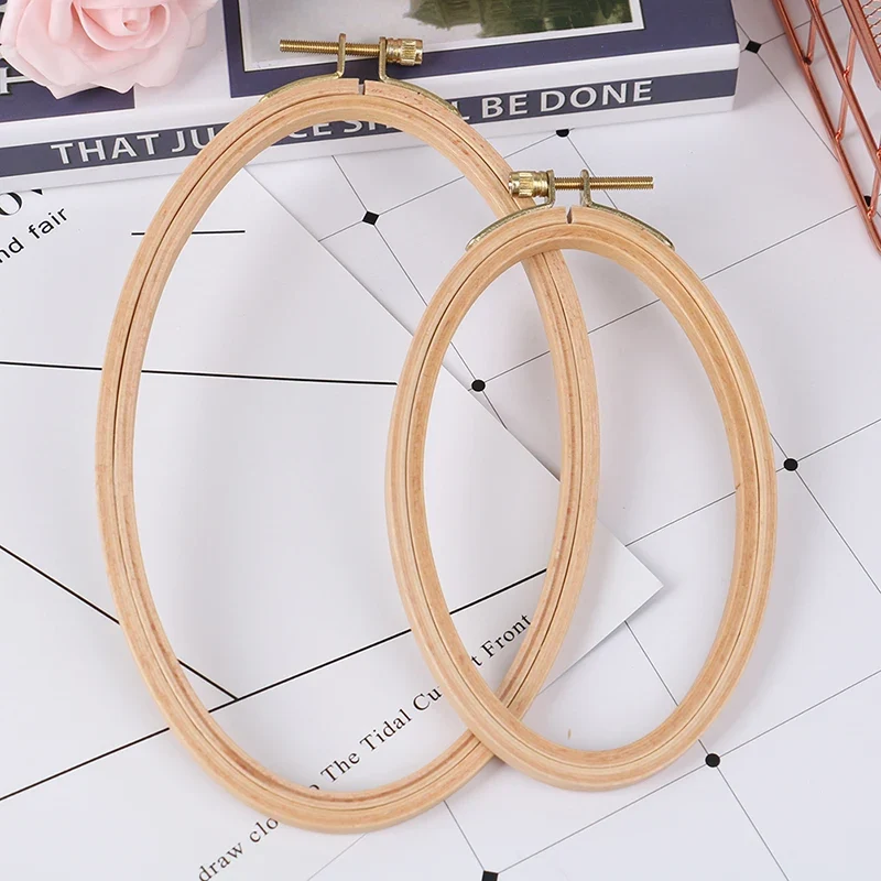 Bamboo Embroidery Hoop Frame Oval Embroidery Hoop Ring Cross Stitch DIY craft