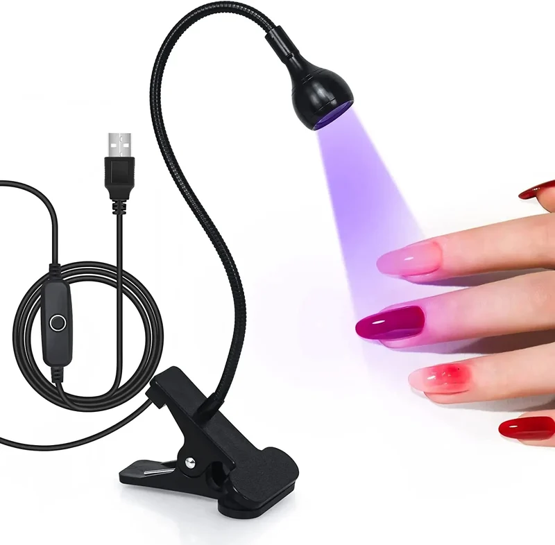 UV Nail Lamp 395nm Led Ultraviolet Lights UV Led Desk Lamp Black Light Manicure Dryer UV Curing Light for Resin Curing Nail Art