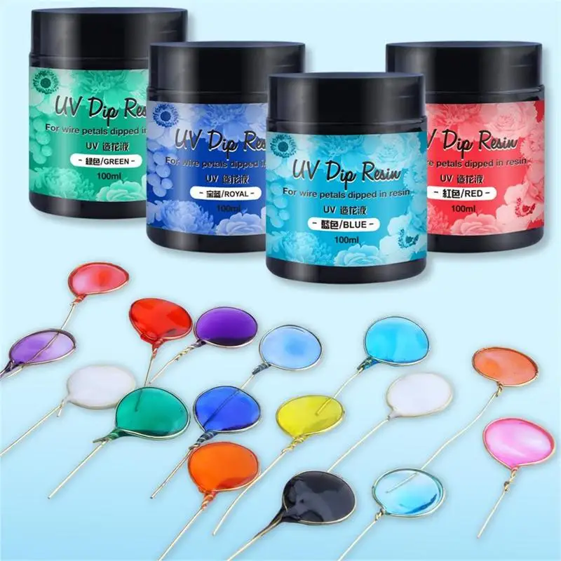 UV DIP Resin Glue UV Flower-Making Liquid For Wire Metals Dipped In Resin Crystal UV Curing Headdress Jewelry Making