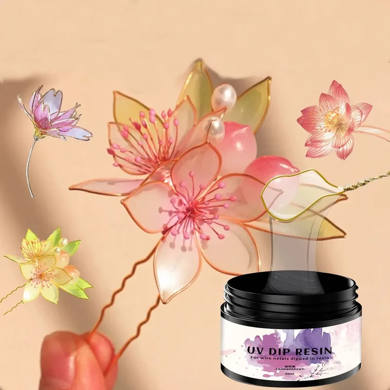 UV DIP Resin Glue Ultraviolet Curing UV Flower-Making Liquid For Wire Metals Dipped In Resin Transparent UV Glue Jewelry Making
